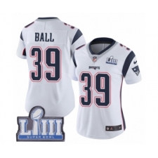 Women's Nike New England Patriots #39 Montee Ball White Vapor Untouchable Limited Player Super Bowl LIII Bound NFL Jersey