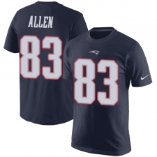 Nike New England Patriots #83 Dwayne Allen Navy Blue Rush Pride Name & Number T-Shirt