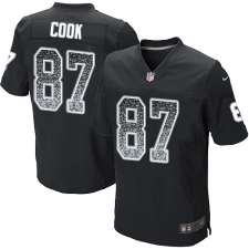 Men's Nike Oakland Raiders #87 Jared Cook Elite Black Home Drift Fashion NFL Jersey