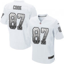 Men's Nike Oakland Raiders #87 Jared Cook Elite White Road Drift Fashion NFL Jersey
