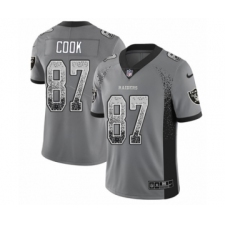 Men's Nike Oakland Raiders #87 Jared Cook Limited Gray Rush Drift Fashion NFL Jersey