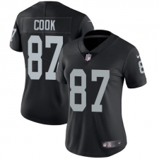 Women's Nike Oakland Raiders #87 Jared Cook Elite Black Team Color NFL Jersey