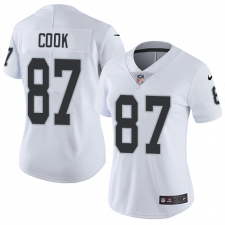 Women's Nike Oakland Raiders #87 Jared Cook Elite White NFL Jersey