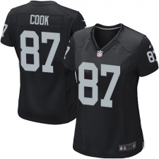Women's Nike Oakland Raiders #87 Jared Cook Game Black Team Color NFL Jersey