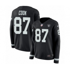 Women's Nike Oakland Raiders #87 Jared Cook Limited Black Therma Long Sleeve NFL Jersey