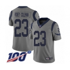 Youth Los Angeles Rams #23 Nickell Robey-Coleman Limited Gray Inverted Legend 100th Season Football Jersey