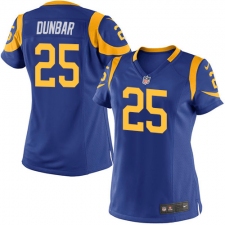 Women's Nike Los Angeles Rams #25 Lance Dunbar Game Royal Blue Alternate NFL Jersey