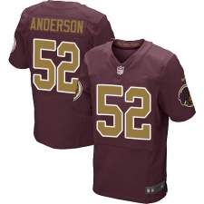 Men's Nike Washington Redskins #52 Ryan Anderson Elite Burgundy Red/Gold Number Alternate 80TH Anniversary NFL Jersey