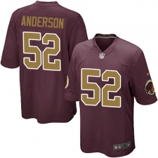 Men's Nike Washington Redskins #52 Ryan Anderson Game Burgundy Red/Gold Number Alternate 80TH Anniversary NFL Jersey