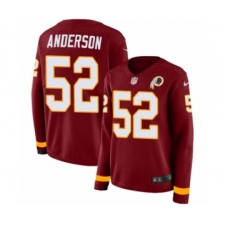 Women's Nike Washington Redskins #52 Ryan Anderson Limited Burgundy Therma Long Sleeve NFL Jersey