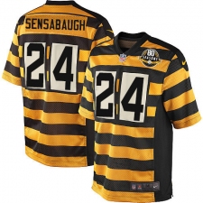 Men's Nike Pittsburgh Steelers #24 Coty Sensabaugh Elite Yellow/Black Alternate 80TH Anniversary Throwback NFL Jersey