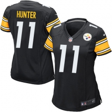 Women's Nike Pittsburgh Steelers #11 Justin Hunter Game Black Team Color NFL Jersey