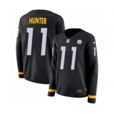Women's Nike Pittsburgh Steelers #11 Justin Hunter Limited Black Therma Long Sleeve NFL Jersey
