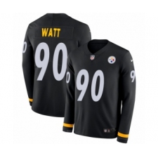 Men's Nike Pittsburgh Steelers #90 T. J. Watt Limited Black Therma Long Sleeve NFL Jersey