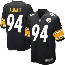 Men's Nike Pittsburgh Steelers #94 Tyson Alualu Game Black Team Color NFL Jersey