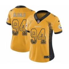 Women's Nike Pittsburgh Steelers #94 Tyson Alualu Limited Gold Rush Drift Fashion NFL Jersey