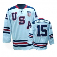 Men's Nike Team USA #15 Jamie Langenbrunner Authentic White 1960 Throwback Olympic Hockey Jersey