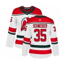 Women's Adidas New Jersey Devils #35 Cory Schneider Authentic White Alternate NHL Jersey
