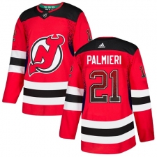 Men's Adidas New Jersey Devils #21 Kyle Palmieri Authentic Red Drift Fashion NHL Jersey
