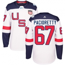 Men's Adidas Team USA #67 Max Pacioretty Authentic White Home 2016 World Cup Ice Hockey Jersey