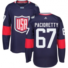 Men's Adidas Team USA #67 Max Pacioretty Premier Navy Blue Away 2016 World Cup Ice Hockey Jersey