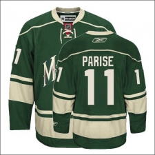 Men's Reebok Minnesota Wild #11 Zach Parise Authentic Green Third NHL Jersey