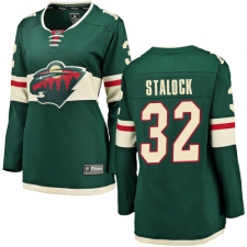 Women's Minnesota Wild #32 Alex Stalock Authentic Green Home Fanatics Branded Breakaway NHL Jersey