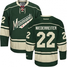 Men's Reebok Minnesota Wild #22 Nino Niederreiter Premier Green Third NHL Jersey