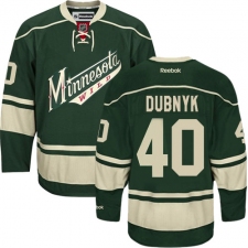 Women's Reebok Minnesota Wild #40 Devan Dubnyk Premier Green Third NHL Jersey