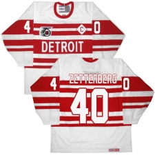 Men's CCM Detroit Red Wings #40 Henrik Zetterberg Premier White 75TH Throwback NHL Jersey