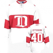 Men's Reebok Detroit Red Wings #40 Henrik Zetterberg Authentic White Third NHL Jersey