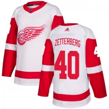 Youth Adidas Detroit Red Wings #40 Henrik Zetterberg Authentic White Away NHL Jersey