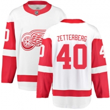 Youth Detroit Red Wings #40 Henrik Zetterberg Fanatics Branded White Away Breakaway NHL Jersey