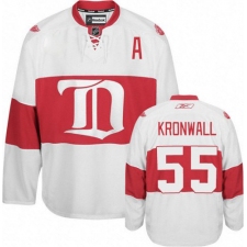Men's Reebok Detroit Red Wings #55 Niklas Kronwall Authentic White Third NHL Jersey