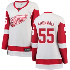 Women's Detroit Red Wings #55 Niklas Kronwall Authentic White Away Fanatics Branded Breakaway NHL Jersey