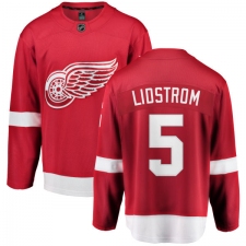 Youth Detroit Red Wings #5 Nicklas Lidstrom Fanatics Branded Red Home Breakaway NHL Jersey