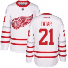 Men's Reebok Detroit Red Wings #21 Tomas Tatar Authentic White 2017 Centennial Classic NHL Jersey