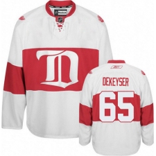 Men's Reebok Detroit Red Wings #65 Danny DeKeyser Authentic White Third NHL Jersey