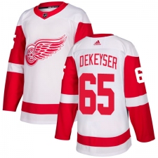 Youth Adidas Detroit Red Wings #65 Danny DeKeyser Authentic White Away NHL Jersey