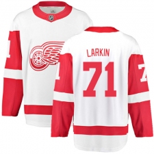 Youth Detroit Red Wings #71 Dylan Larkin Fanatics Branded White Away Breakaway NHL Jersey