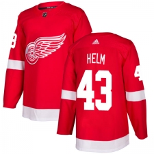 Youth Adidas Detroit Red Wings #43 Darren Helm Authentic Red Home NHL Jersey