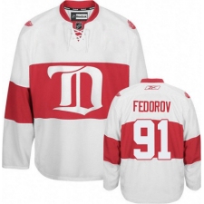 Youth Reebok Detroit Red Wings #91 Sergei Fedorov Authentic White Third NHL Jersey