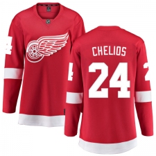 Women's Detroit Red Wings #24 Chris Chelios Fanatics Branded Red Home Breakaway NHL Jersey