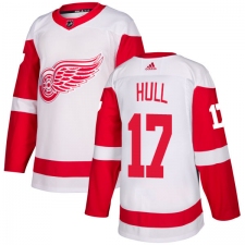 Women's Adidas Detroit Red Wings #17 Brett Hull Authentic White Away NHL Jersey