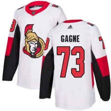 Men's Adidas Ottawa Senators #73 Gabriel Gagne Authentic White Away NHL Jersey