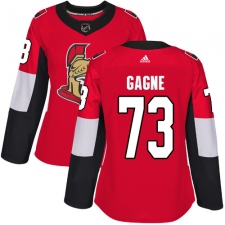 Women's Adidas Ottawa Senators #73 Gabriel Gagne Premier Red Home NHL Jersey