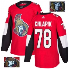 Men's Adidas Ottawa Senators #78 Filip Chlapik Authentic Red Fashion Gold NHL Jersey