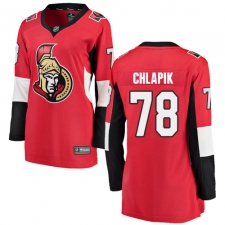 Women's Ottawa Senators #78 Filip Chlapik Fanatics Branded Red Home Breakaway NHL Jersey
