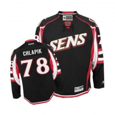 Women's Reebok Ottawa Senators #78 Filip Chlapik Authentic Black Third NHL Jersey