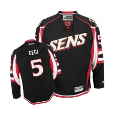 Women's Reebok Ottawa Senators #5 Cody Ceci Authentic Black Third NHL Jersey